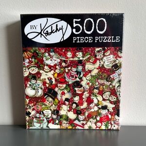 By Kathy Snowy Friends Snowman Design 500 Piece Christmas Puzzle Sealed Box